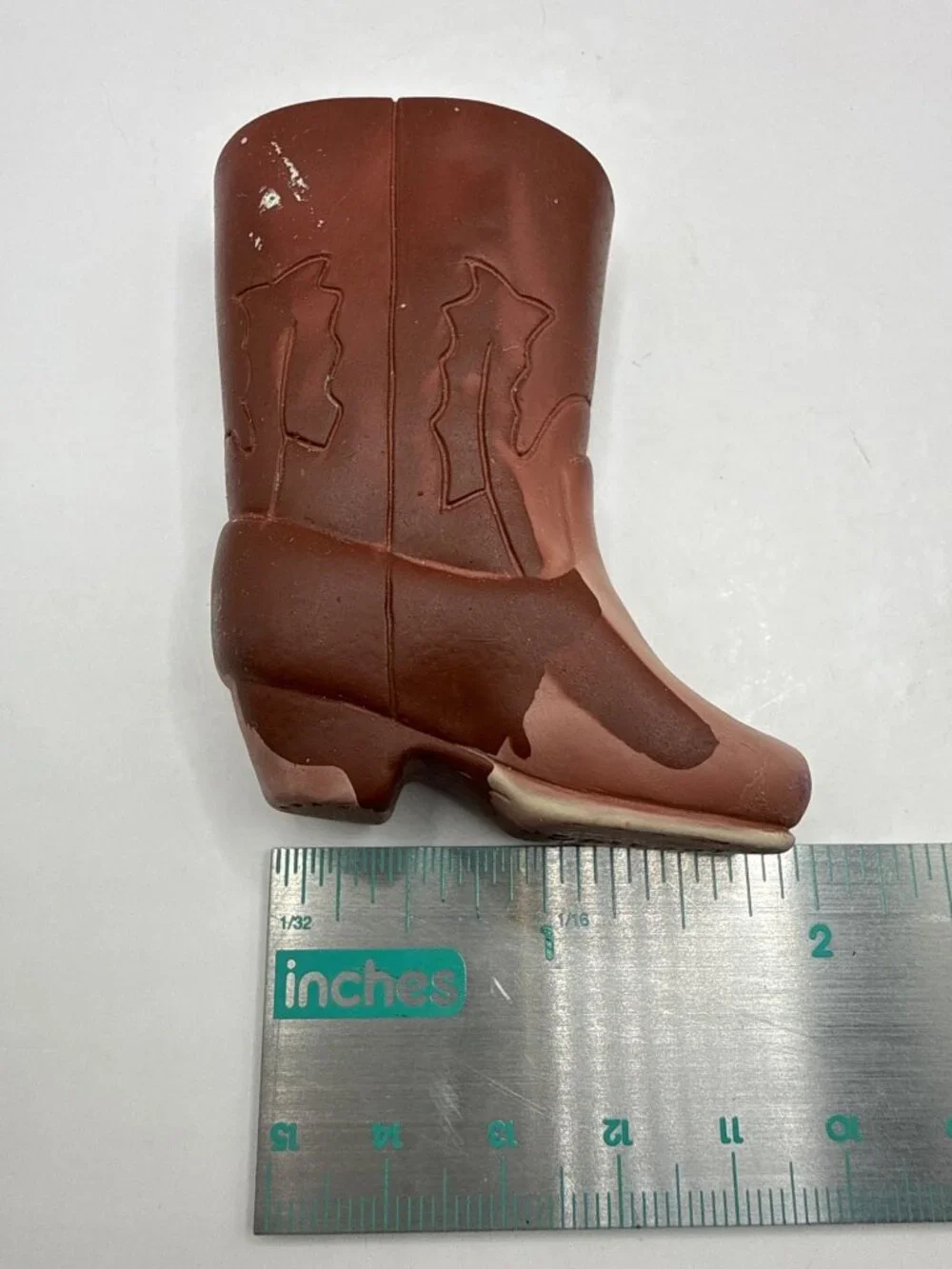 Vintage Dot Boot Small Brown Vinyl Cowboy Doll Boot Replacement Western Accessor